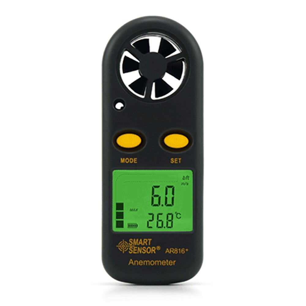 SMART SENSOR AR816+ Portable Digital LCD Wind Speed Anemometer Handheld Wind Speed Meter Air Speed Tester wind speed Detector