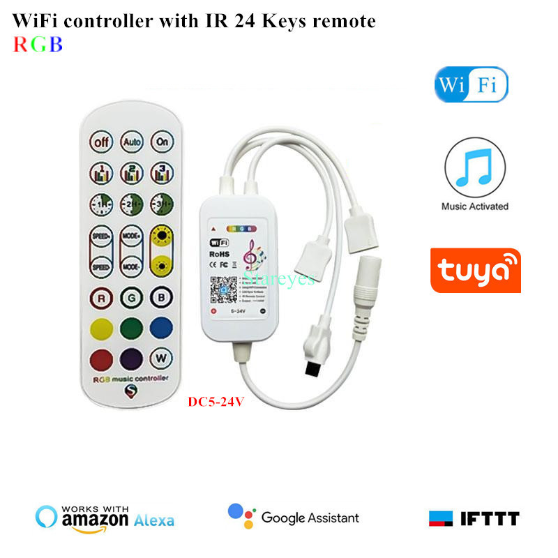 Magic Home WiFi Wireless Remote Controller Dimmer DC12V 24V Single color RGB RGBW Remote Alex Tuya Control For LED Strip