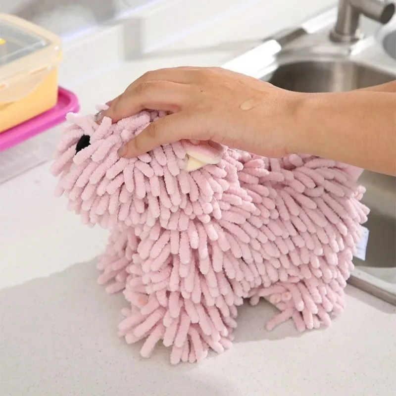 Keuken Cartoon Hond Chenille Handvegen Pop Sneldrogende Absorberende Handdoek Thuis Handdoek Badkamer Handvegen Pluche Handdoek
