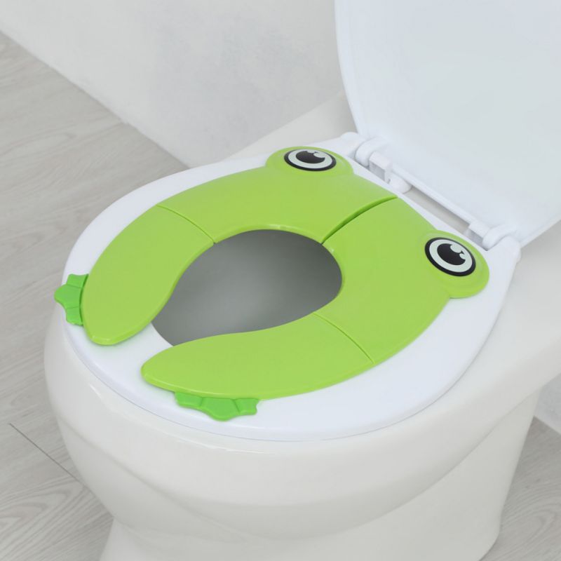 Toddler bærbart toilet træningssæde børn skridsikker rejse sammenfoldelig bærbar potte træningssæde passer til de fleste toiletter