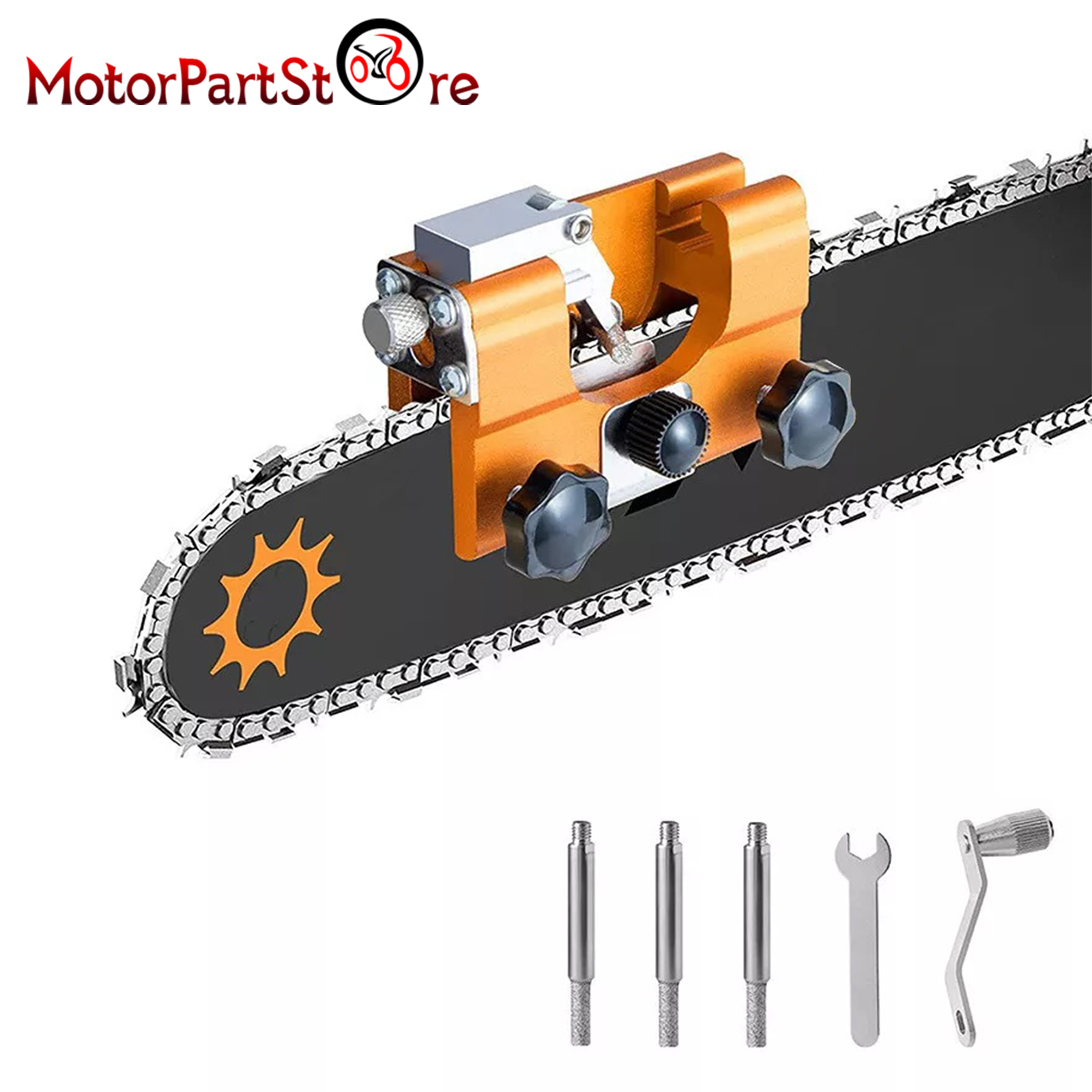 Afiador de corrente de motosserra, ferramenta de afiar serra de corrente, kit de afiação de madeira, manivela manual, lâmina de serra de corrente