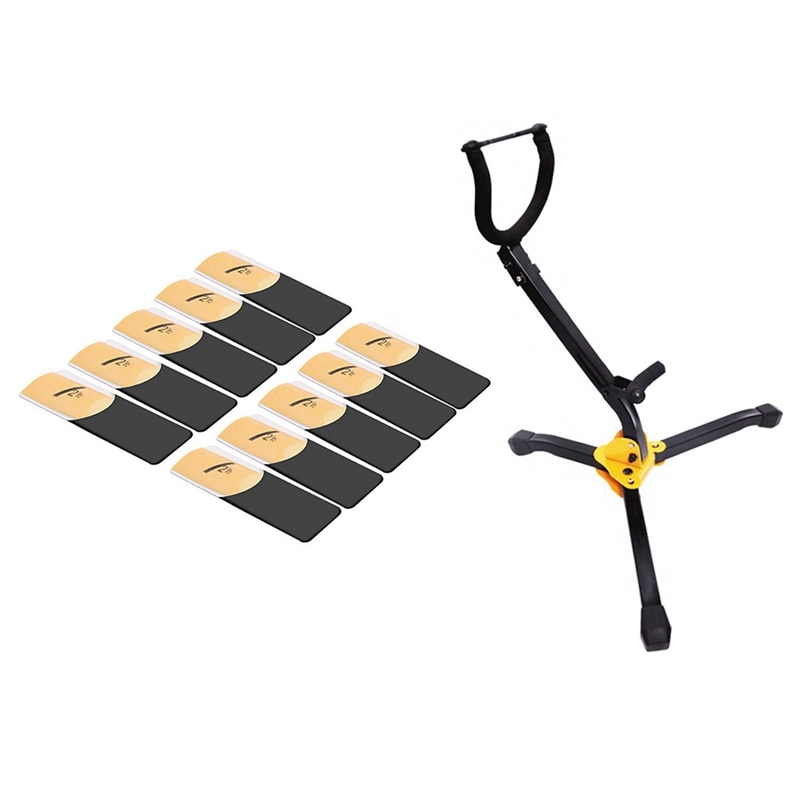 1 Uds Alto/Tenor soporte para saxo de Base de Tres Esquinas y 10 Uds Alto saxofón saxo cañas de caña Alto clásico