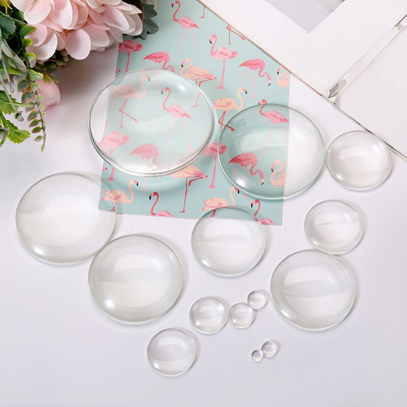 Clear Glass Round Cabochons Transparent Dome for Jewelry Making DIY Findings 8mm 10mm 12mm 14mm 16mm 18mm 20mm 25mm 30mm