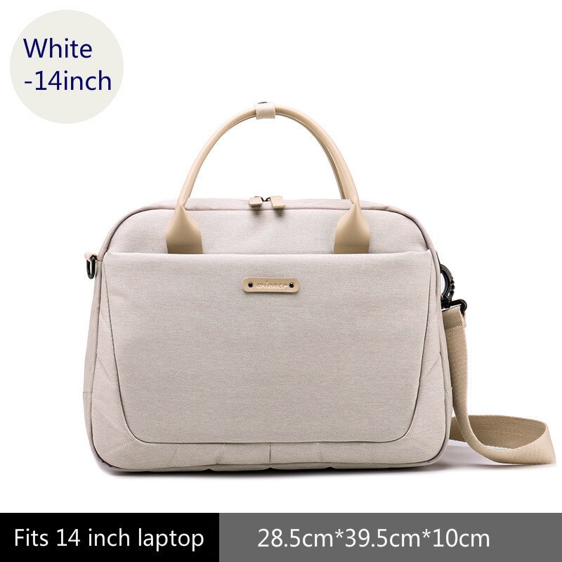 Briefcases Women Handbags Work Office Laptop Bags For Men Business Shoulder Messenger Bag Travel Bags Briefcase: White 14inch