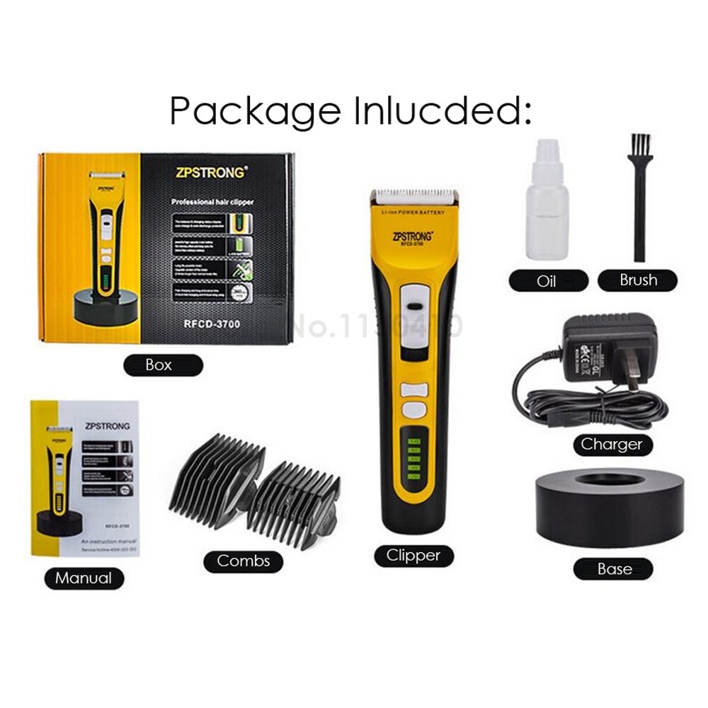 Electric Hair Clipper 25W Rechargeable Hair Trimmer for Men Baby Salon Hair Cutting Machine LED Display 110-220V
