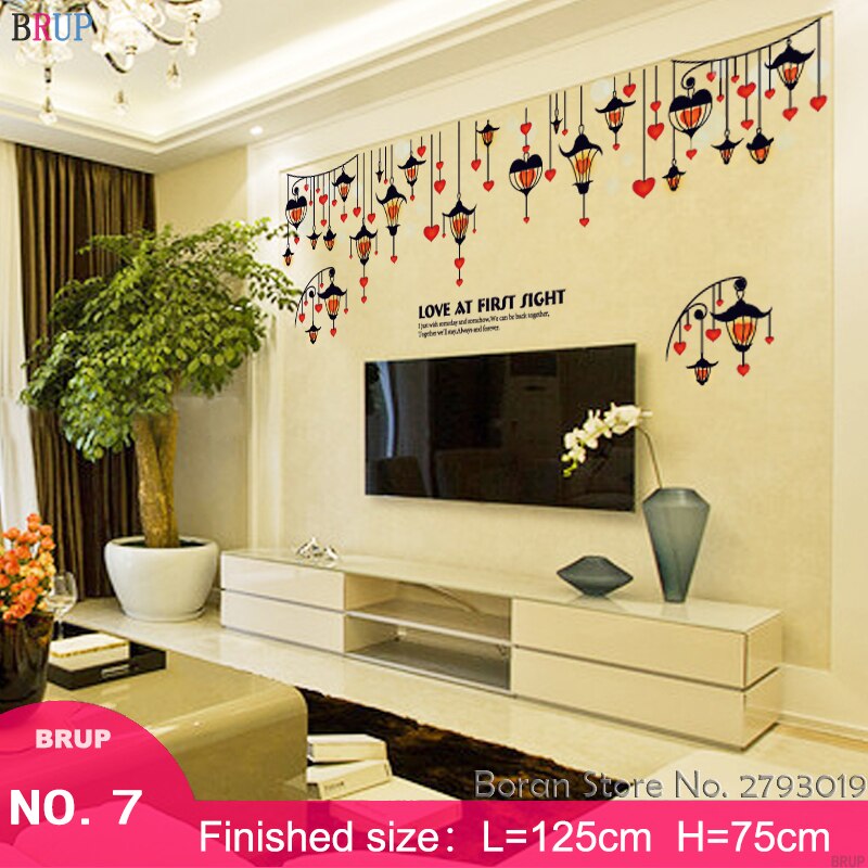 Large Chandelier Wall Stickers Art Light Bulb Home Decor DIY Vinyl Mural Room Decoration for Living Room Bedroom: 07