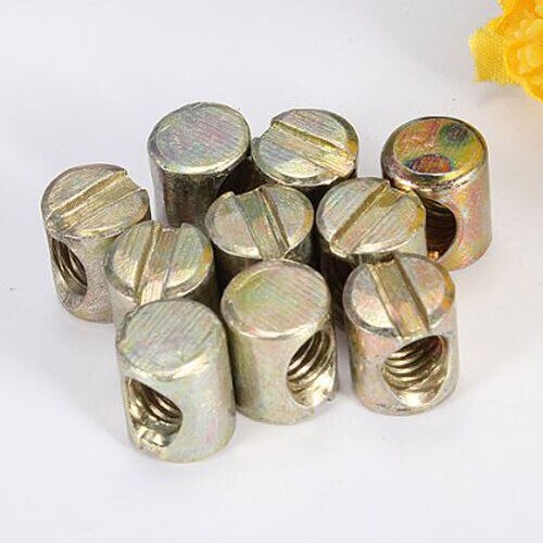 10pcsm6 slotted / Phillips barrel nut bolt cross pin slotted hammer embedded nut bed chair furniture color galvanized