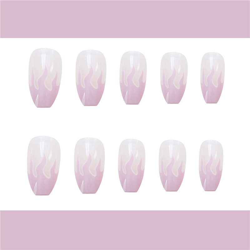 Faux-ongles européens, décoration artistique, flamme, bleu, violet, motif feu, couverture complète, pour décoration pour les ongles, nouveauté