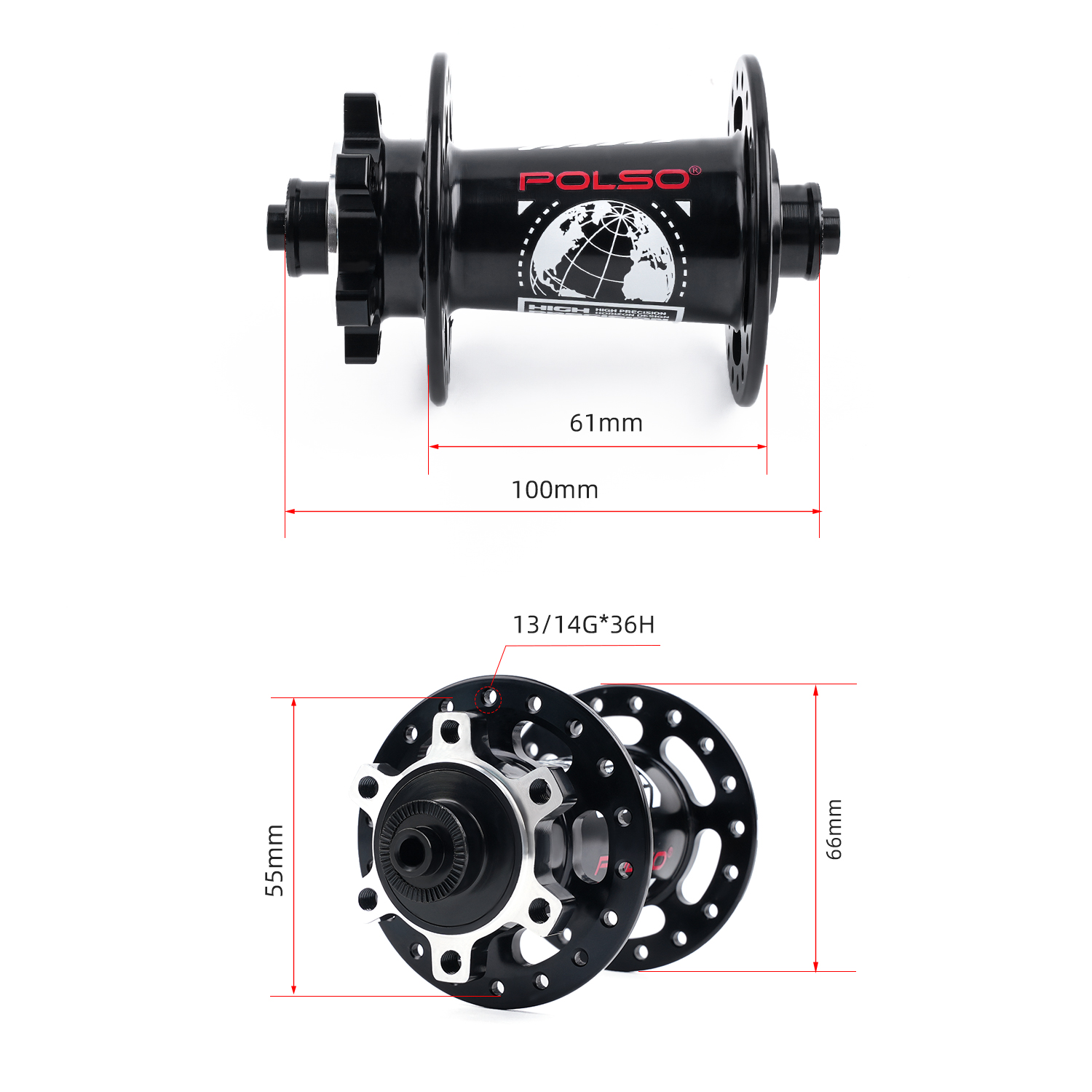 POLSO MTB Hub QR 32H 36H 7 Bearings 120 Clicks 100x15mm 142x12mm Boost 8 9 10 11 12 Speeds Disc Brake Bicycle Hubs