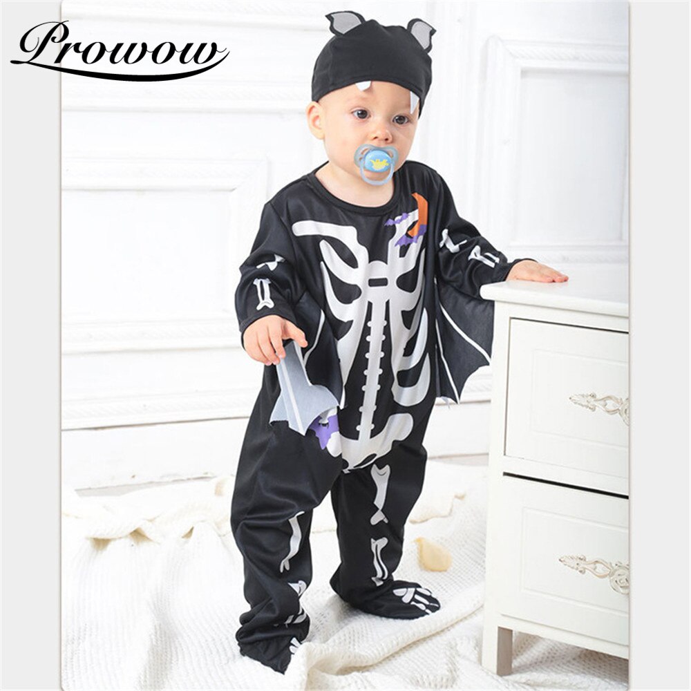 Prowow 2021 nuovo Halloween bambino costume Festival neonati Footies tuta per bambini ragazzi abbigliamento scheletro stampato pagliaccetti per bambini