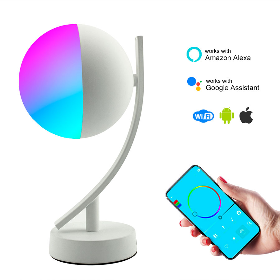 Wifi Clever Tisch Lampe RGBW 7W Dimmbare Kontrolle Timer Schalter Alexa Google startseite Stimme Kontrolle LED Schreibtisch Nacht Licht Clever leben: modell- 1 / 6-10W