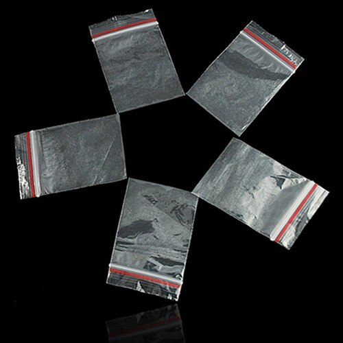 100Pcs Mini Reclosable Zip Lock Clear Portable Storage Bags for Small Items