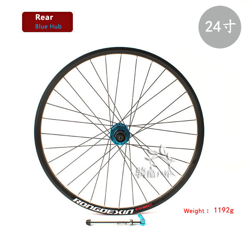 Mtb Wheelset 24 Inch 32 Holes Disc Brake Single Front Wheel Separately Rear Wheels Doulble Layer Aluminium Alloy 1.5 - 2.0 Tyre: Rear Blue Hub