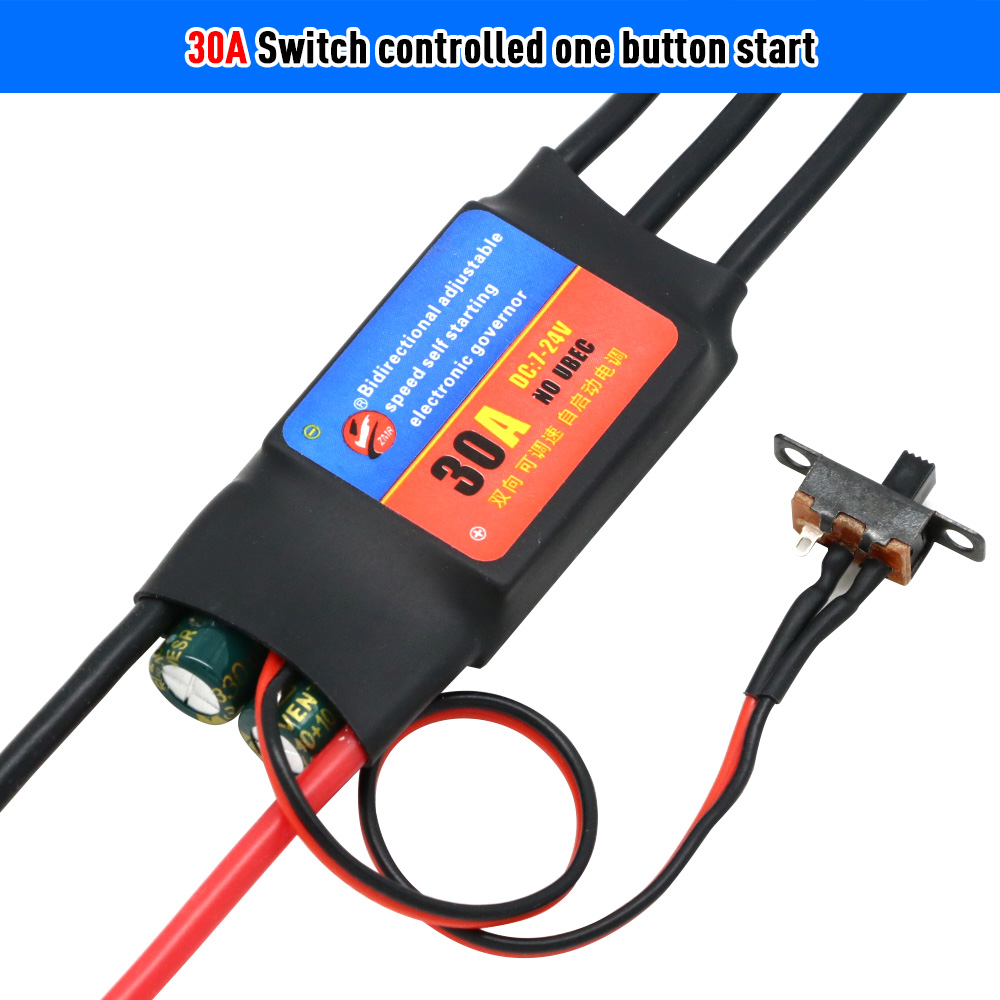 ZMR 2-6S 30A 60A ESC controlador de velocidad de regulación eléctrica sin escobillas de arranque automático bidireccional ESC para herramientas de bricolaje: Morado