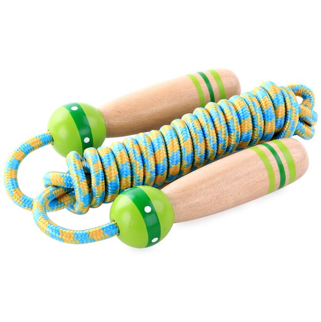 Mooie Cartoon Houten Handvat Kids Kinderen Skipping Jump Rope Sport Oefening Tool Zll