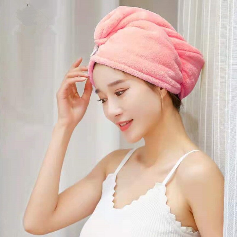 Dikker Quick-Droog Haar Handdoek Cap Hoed Meisje Haardrooginrichtingen Hoed Bad Hat Microfiber Effen Handdoek Cap Super absorptie Tulband