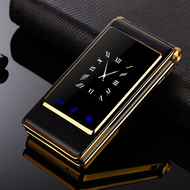 Teléfono Móvil para personas mayores pantalla táctil de 3,0 pulgadas, teléfono móvil con tapa, pantalla Dual, Tarjeta SIM Dual, esfera de velocidad, Bluetooth 2,0, tecla grande: Egnlish key / Black