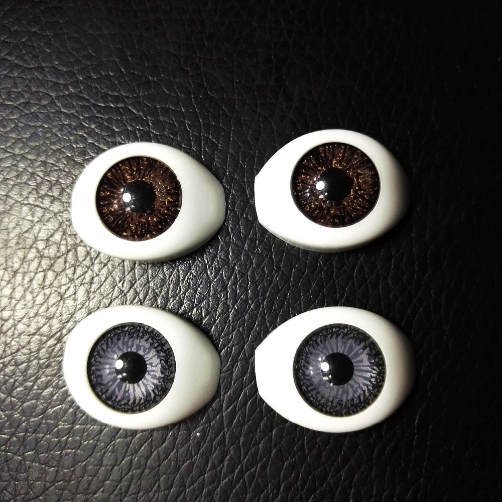8 stk levende oval hul ryg sikkerhedsplastik øjne øjeæble til legetøj dukker gør-det-selv 22*16.5mm dukker tilbehør laver håndværk