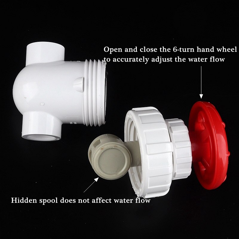I.D. 20~63mm PVC Pipe Gate Valve Precision Flow Control Sluice Switch Garden Irrigation Aquarium Fish Tank Joint