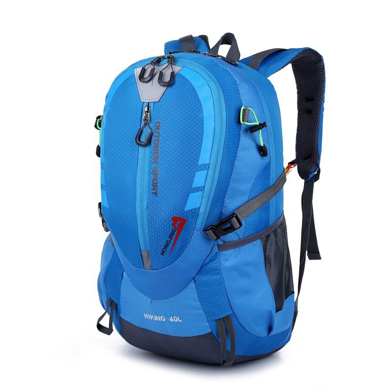 40L Outdoor Wandelen Klimmen Rugzak Waterdichte Travel Rugzakken Voor Mannen Vrouwen Grote Capaciteit Schooltassen: Light Blue