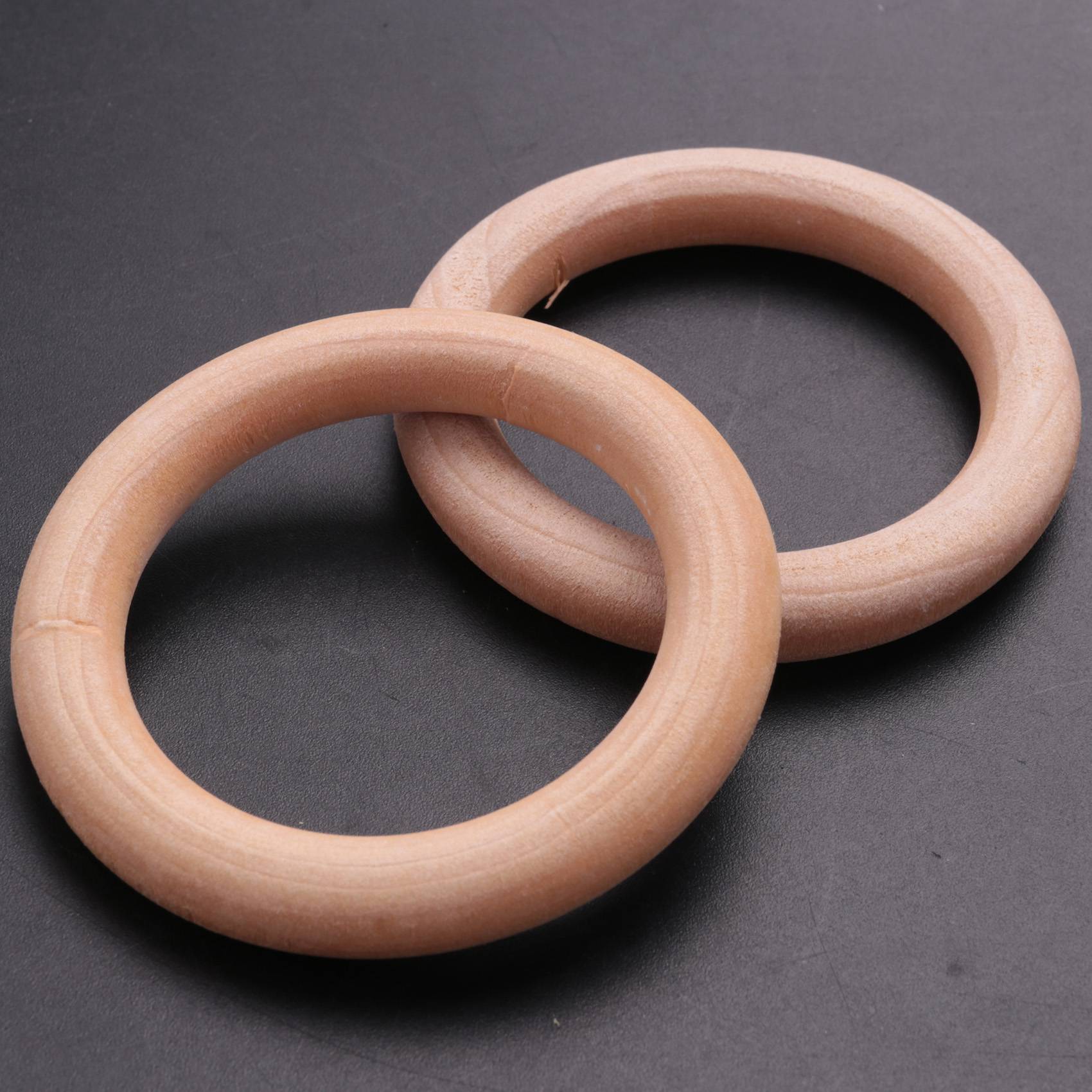 20 Pack Hout Ringen Houten Ringen Voor Craft, Ring Hanger En Connectors Sieraden Maken 70Mm