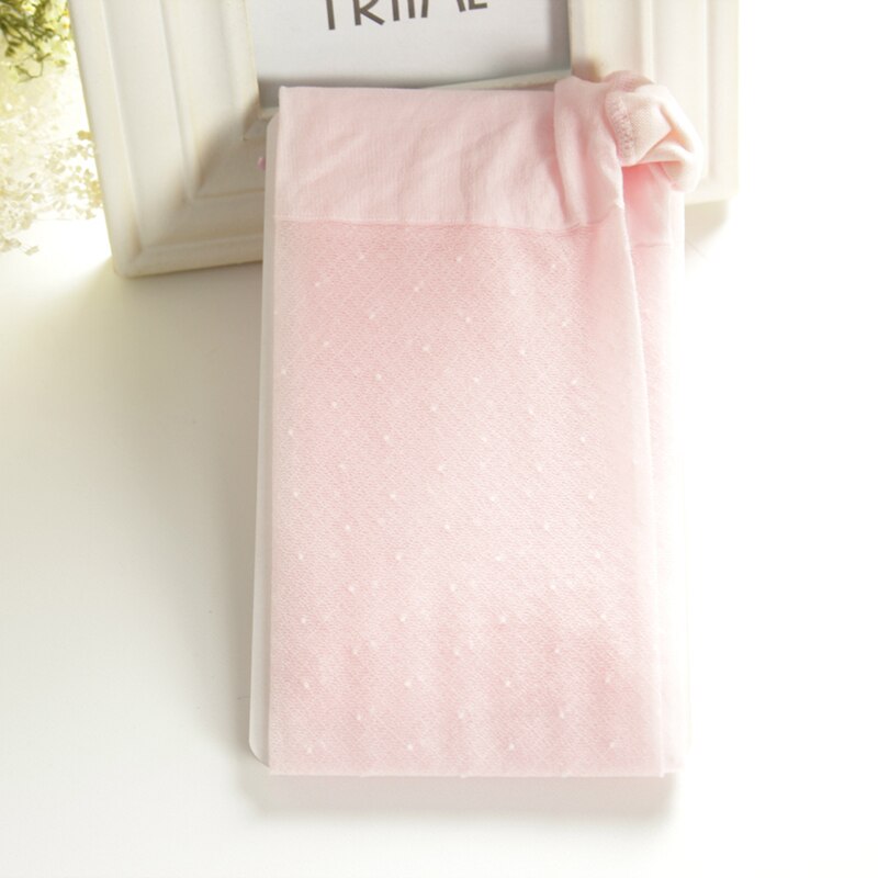 Sommar supertunna barnstrumpbyxor prinsessa liten prick med rosett tjej baby genomskinliga strumpbyxor s/m/l: Rosa / M 5 to 8 år