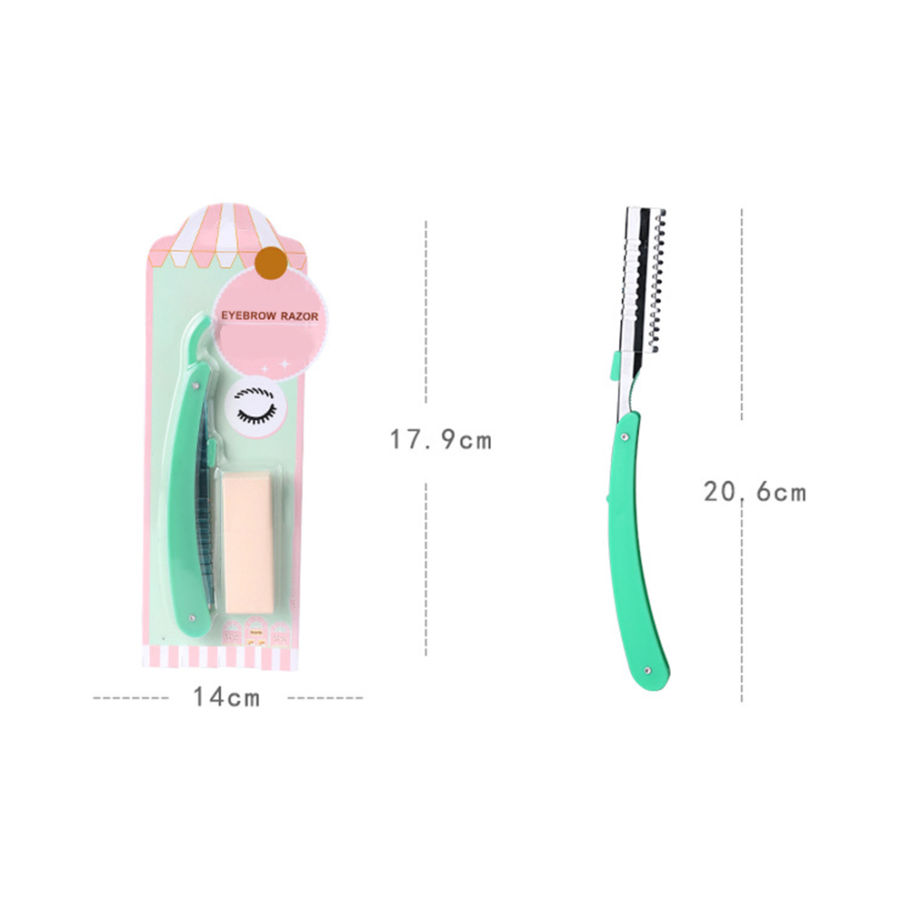 ETEREAUTY Women Folding Eyebrow Facial Razor Shapers Shaving Grooming Trimmers for ladies with 5pcs Replacable Blades