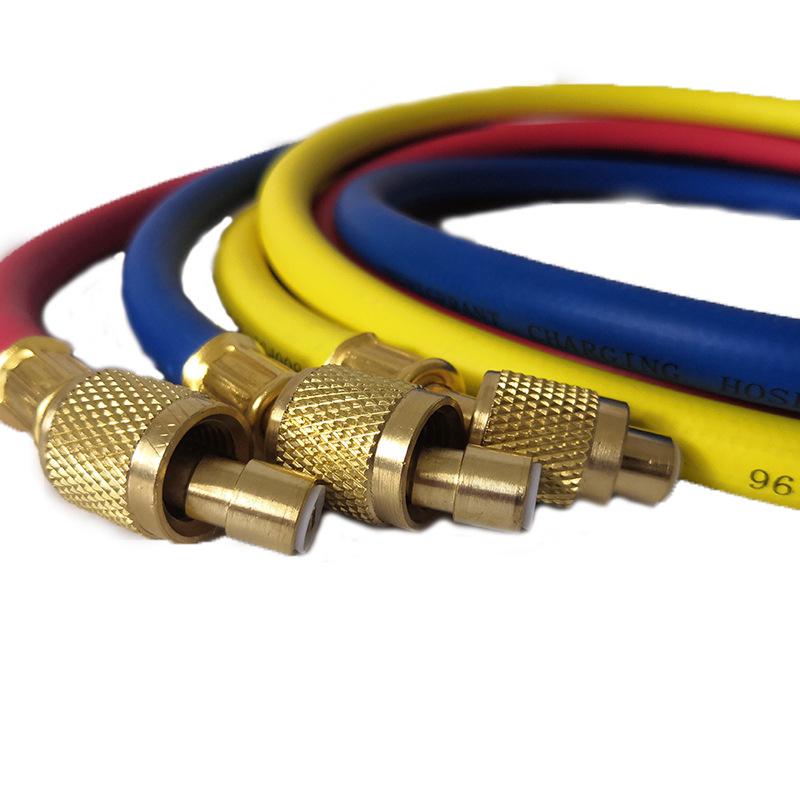 3Pcs/set 60 inch AC Freon Charging Hose HVAC Refrigerant R12 R22 R502 R134A R410A Car Air Conditioning Refrigeration Tube 1.5m