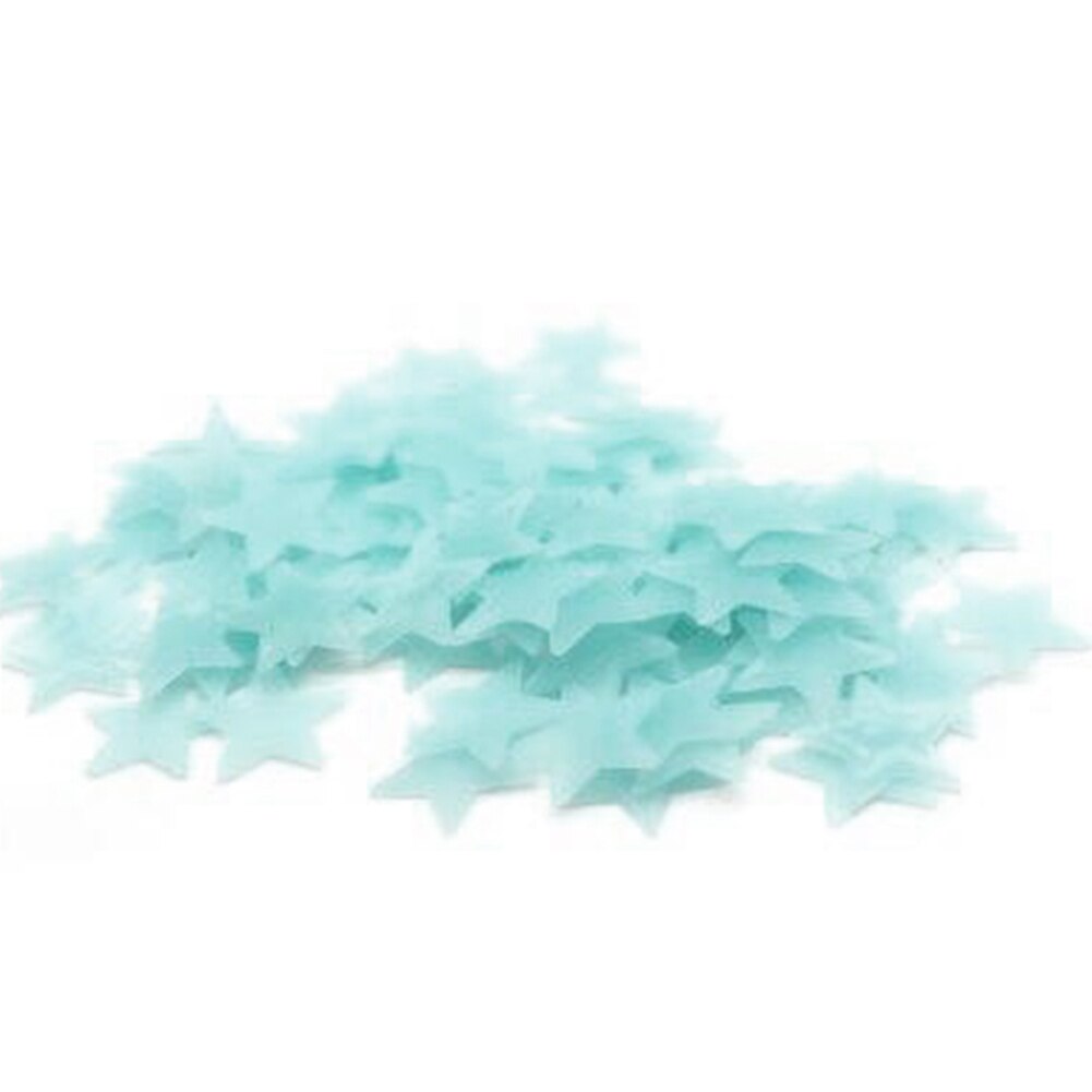 100 pcs/pack 3cm bricolage étoiles lumineuses autocollant mural maison chambre plafond décor décalque maternelle lueur autocollants enfants: 100-Blue