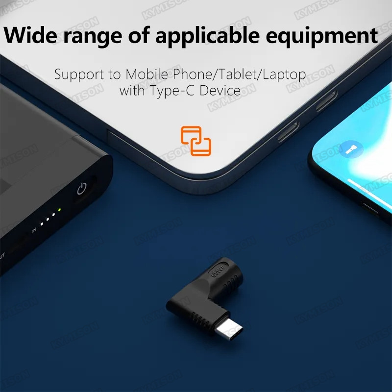 140W 100W DC 4.5X3.0mm to USB C PD Power Adapter Converter Plug for HP Laptop Charger to 5V 9V 20V Type C Fast Charging Cable