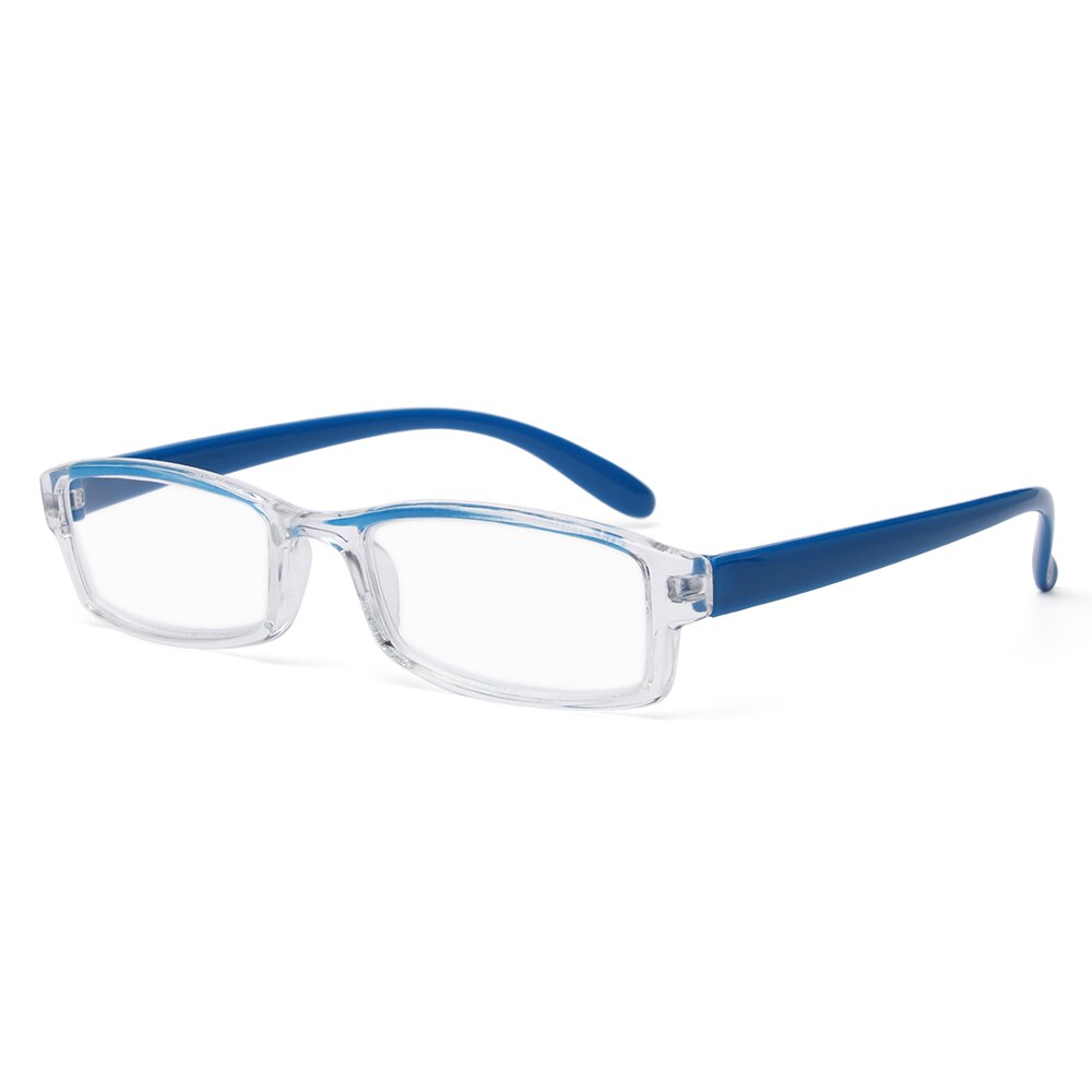 1pc unisex ultralette læsebriller antistråling presbyopiske briller high-definition anti-trætheds flade spejlbriller: +200 / Blå