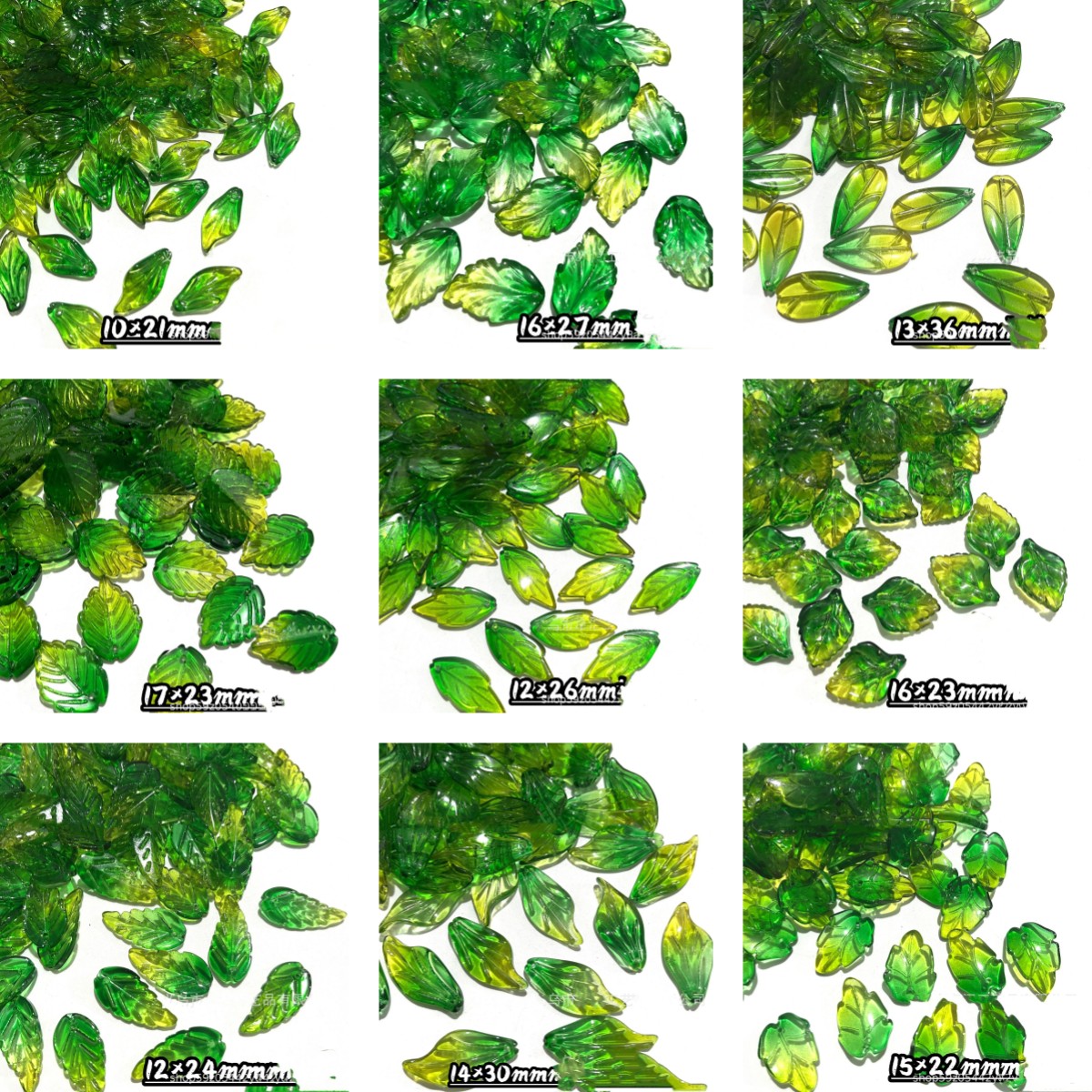 30/50 Uds. Cuentas de hojas de cristal para joyería, cuentas de hojas verdes de Murano para hacer pulsera, collar, accesorios DIY hechos a mano a granel