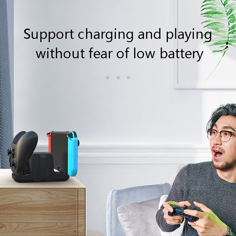Controller oplader dock til nintendo switch 6 in 1 ladestation til nintendo switch joy-con controllere