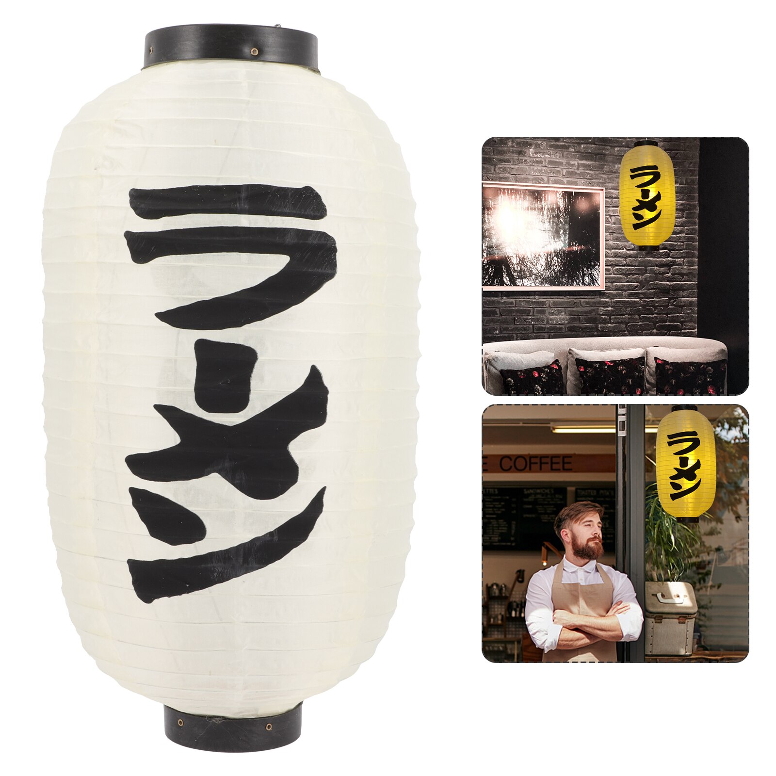 Traditional Japanese Style Hanging Silk Lantern Japanese Bar Restaurant Decor: Default Title