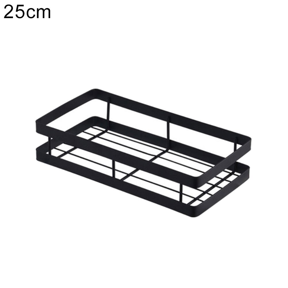 Kitchen Spice Bottle Jar Rack display 12 jar ingredients tableware cooking utensil Iron Wall Mount Metal Organizer storage Shelf: Black 25cm