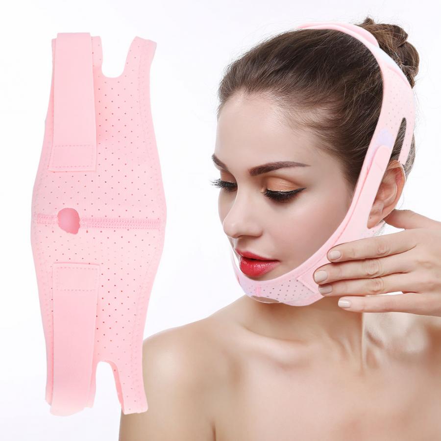 Synthetic Fabric Belt V Face Breathable Facial Lifting Slimming Belt Double Chin Removal Face-Lift Mask