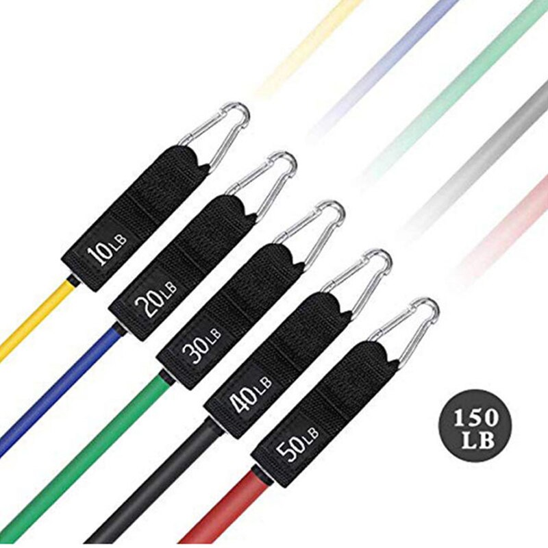 11PCS Fitness Rally Home Door Resistance Ropes Sports Fitness Elastic Rope Suit Multi-functional Tension Band