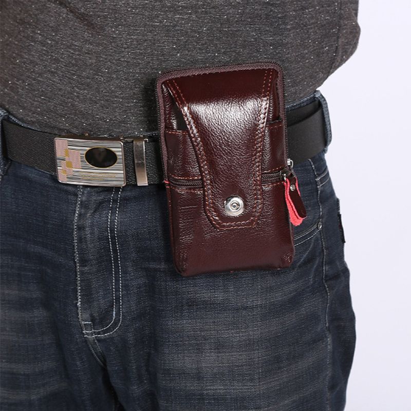 2020 bolsa de cintura de couro vintage bolsa de telefone cinto hip loop coldre carteira carry caso esporte bolsa para homem