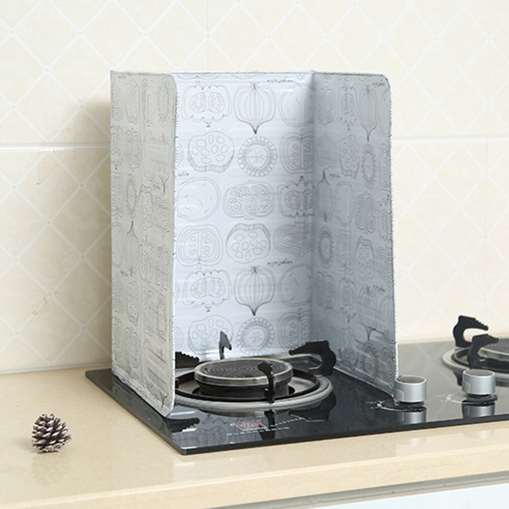 Aluminium Foil Impede Oil Splatter Guard Plate Baffle Heat Solation Board Separator Gas Stove Splash Proof Screen Baffle