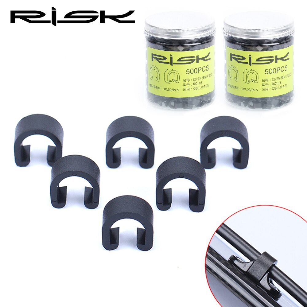 RISK 30pcs/lot Plastic Bike Cable Tube Lock Buckle MTB Road Bicycle Frame On Line Tube Cable Button C/U Type Frame Cable Lock: Default Title