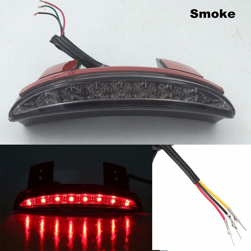 Luce freno moto 12V LED Stop fanale posteriore indicatori posteriori per Touring Sportster XL 883 1200: Smoke