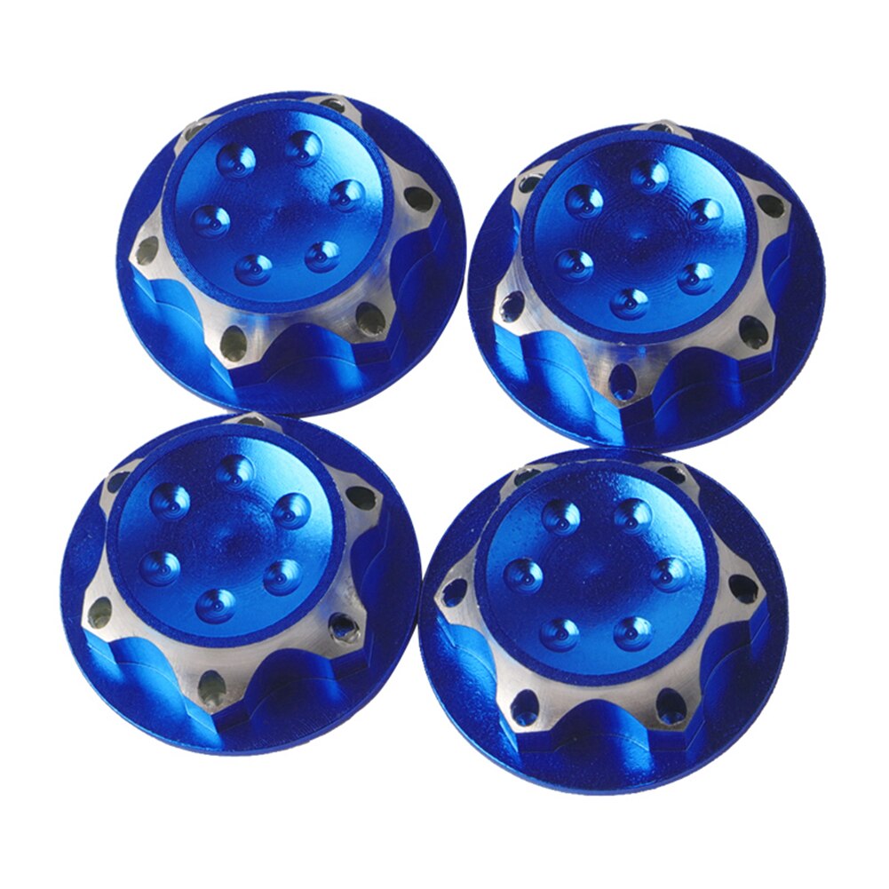 4pc/lot Aluminium Wheel Hub Cover Antidust Cover 17mm HEX Nut For RC 1:8 Model Car Anti-skid Wheel Cover Toy Part Supplies: Blue