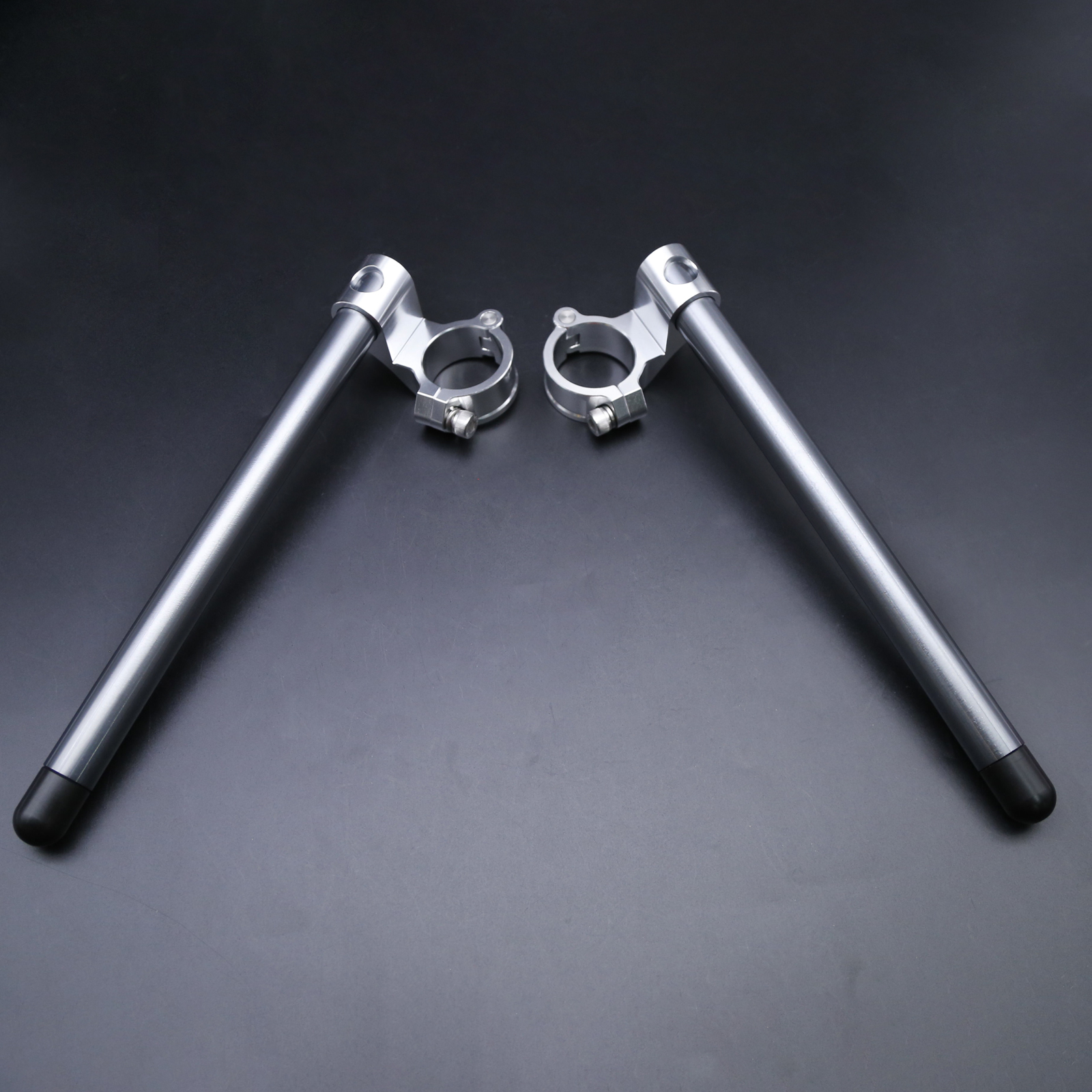 Motorcycle CNC Cafe Racer Handlebar Racing 37 41 45 48 50MM Clip On Fork Handle Bar 1.5 Inch Riser Rised Clip on
