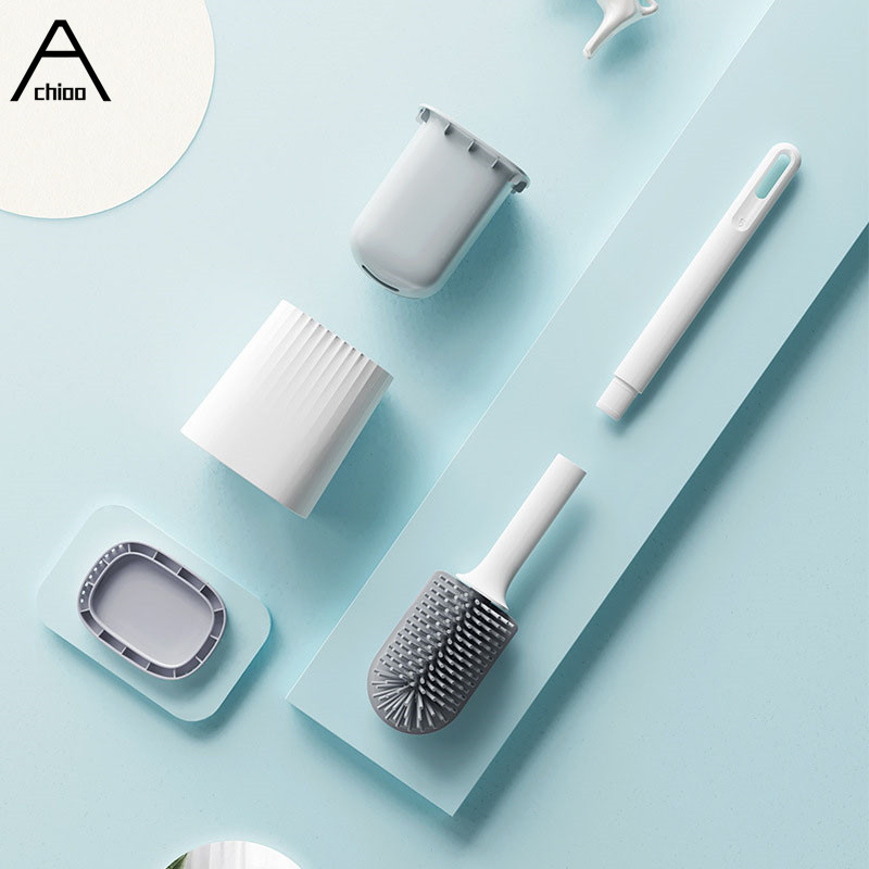 Wc Borstel Afneembare Badkamer Sets Lange Handvat Siliconen Borstel Met Houder Cleaning Kit Wandcloset Badkamer Accessoires