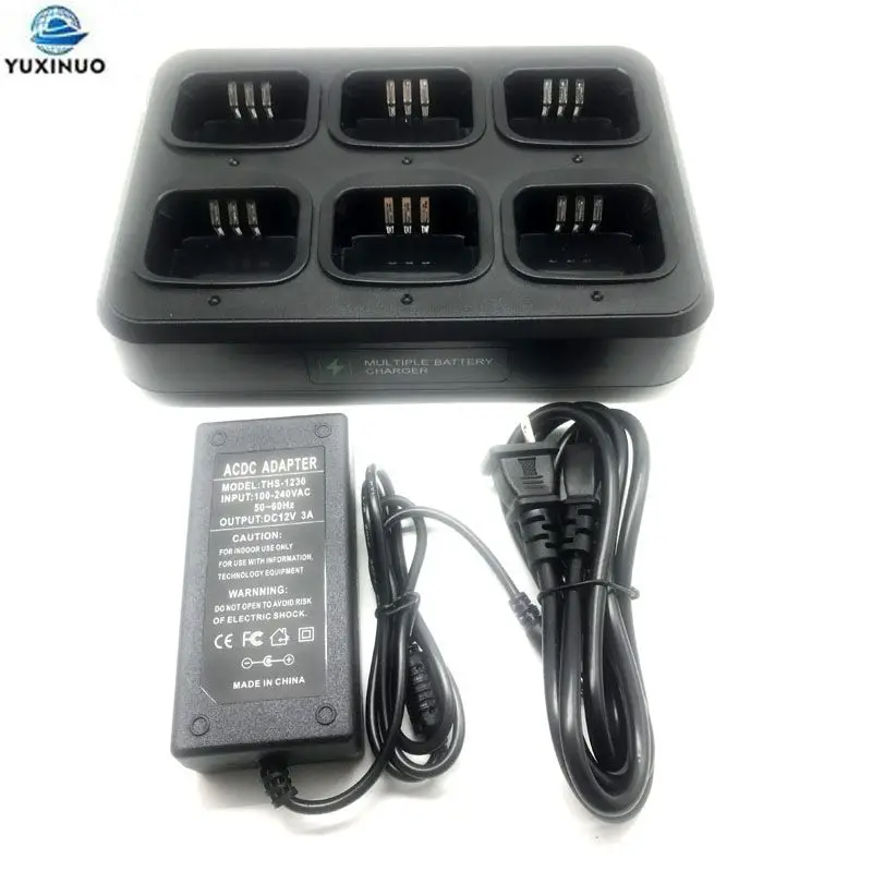 6-voudige Snellader - Voor Motorola GP3688/GP3188/EP450/PR400/CP Serie Radio's - NNTN4851A/NNTN4970 Batterij