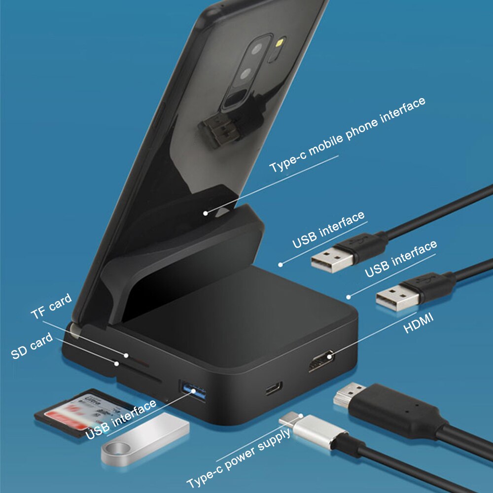 USB Typ C HUB Docking Station für Samsung S20 S10 Dex Pad Dock Station USB-C Zu HDMI USB 3,0 SD TF Karte USBC PD Adapter