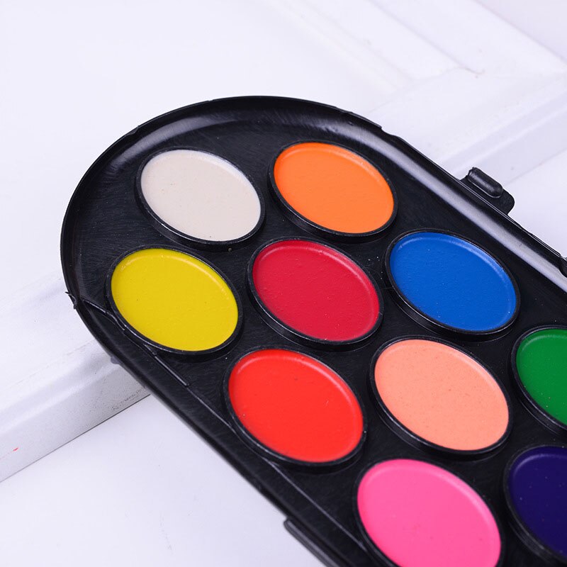 16 Kleuren Solid Aquarel Verf Verf Doos Met Penseel Professionele Heldere Kleur Draagbare Schets Aquarel Palet