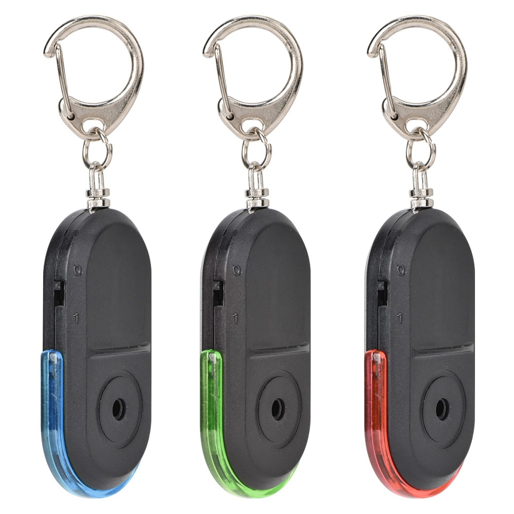 Wireless Anti-Lost Alarm Key Finder Locator Whistle Sound LED light with Battery Green Blue Red