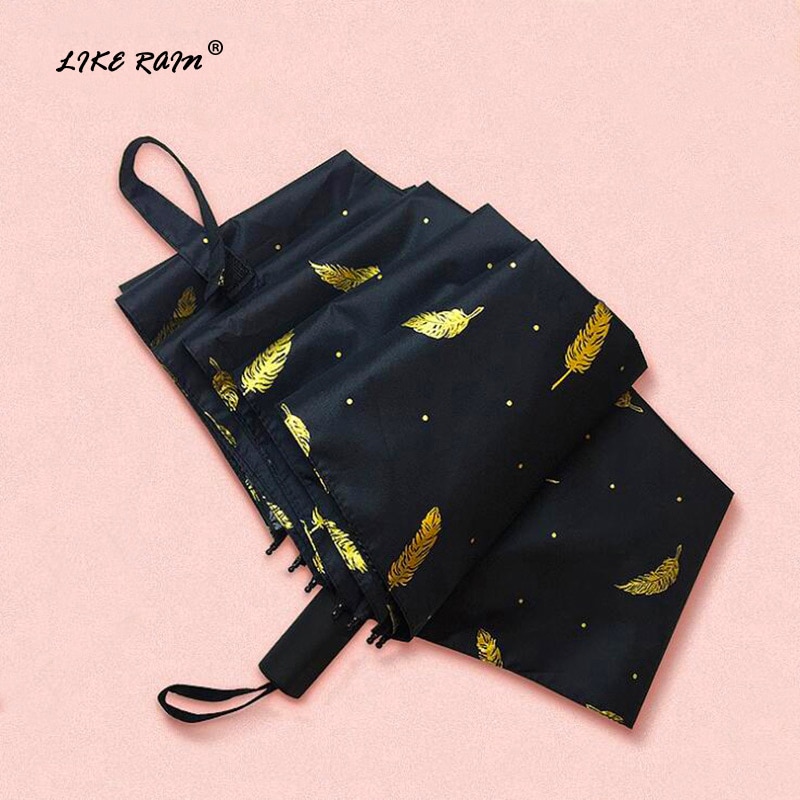 lubić deszcz kobieta składany parasol dla deszczu słońce dla dzieci mini parasole deszcz kobiet kreatywny z nadrukiem z piór anty UV parasol UBY04