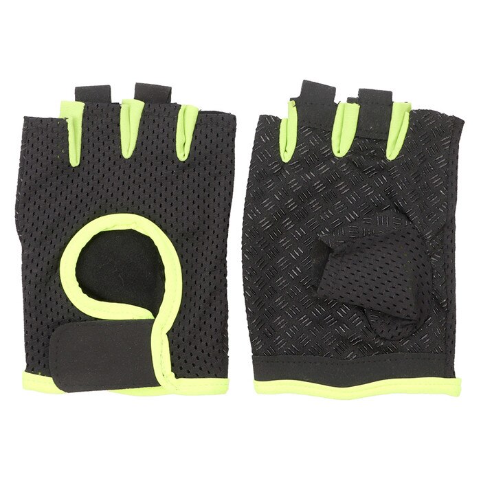 Half Finger Hand Gym Fitness Gloves Power Weight Lifting Women Men Crossfit Workout Bodybuilding Protective Gloves: Green / L